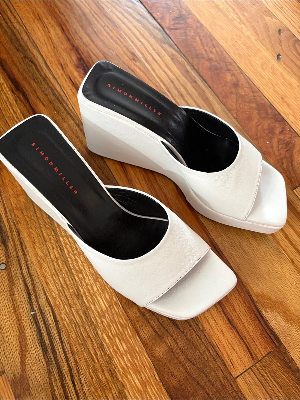Simon Miller Level Wedge Slides White 36 - Picture 8 of 10